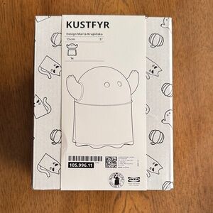 IKEA KUSTFYR Ghost Patterned Box glass jar Halloween spooky limited edition